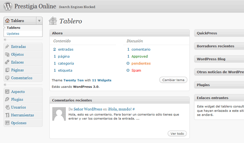 wordpress-tablero