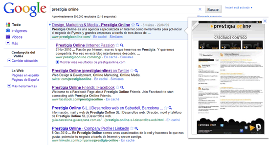 Vista Previa de Google | Internet Passion