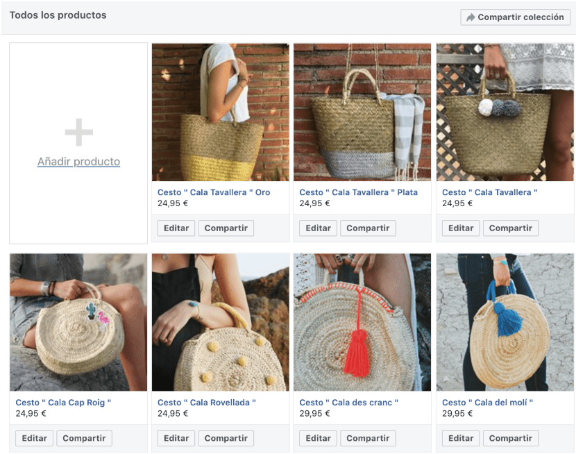 Tienda Facebook Productos